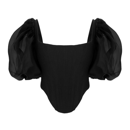 "ELISABETH" corset top in black