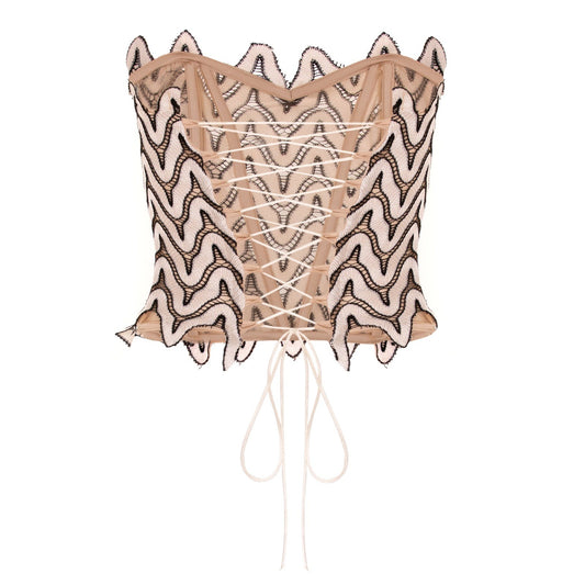 Black & White tulle corset