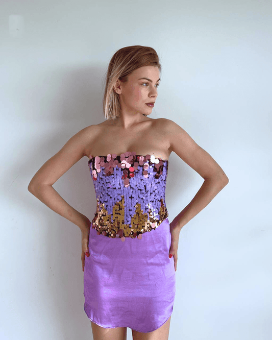 "SPARKLE" corset in purple