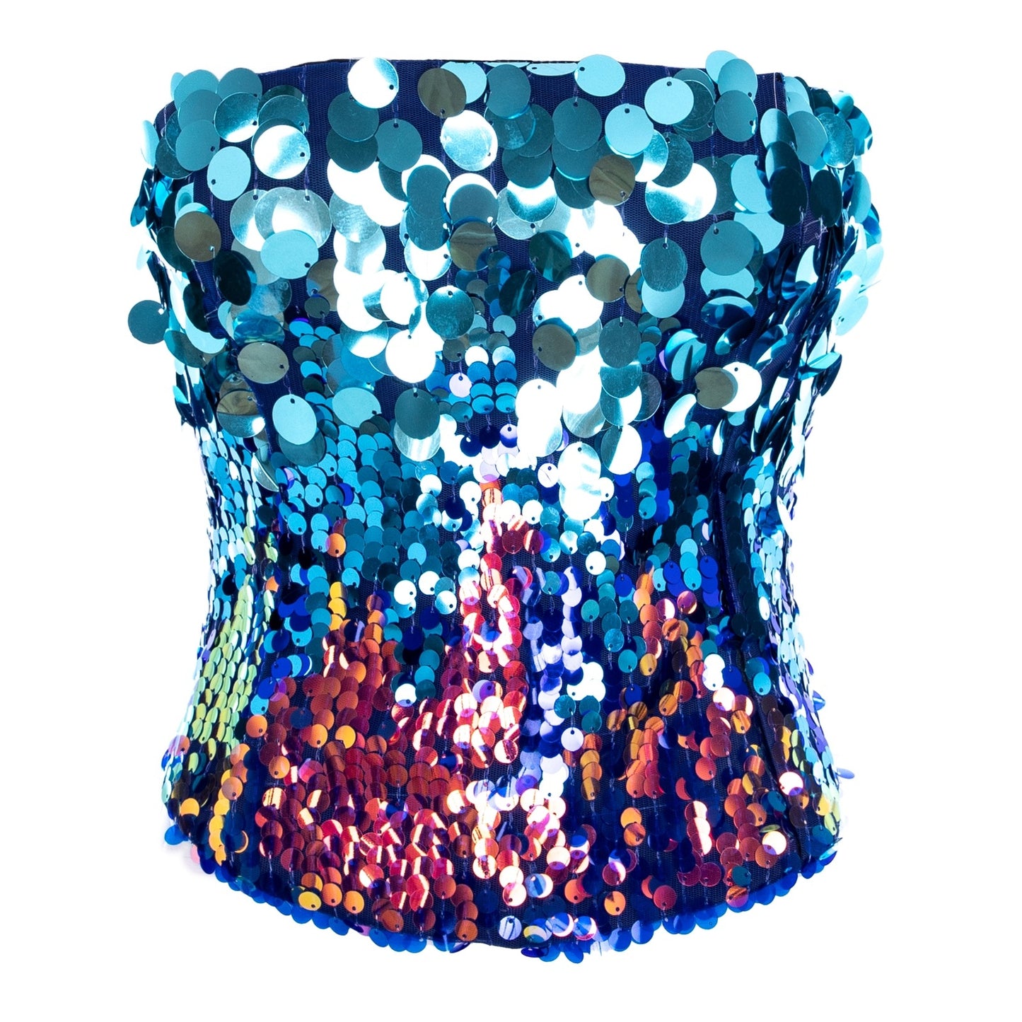 Sparkle blue sequin corset top